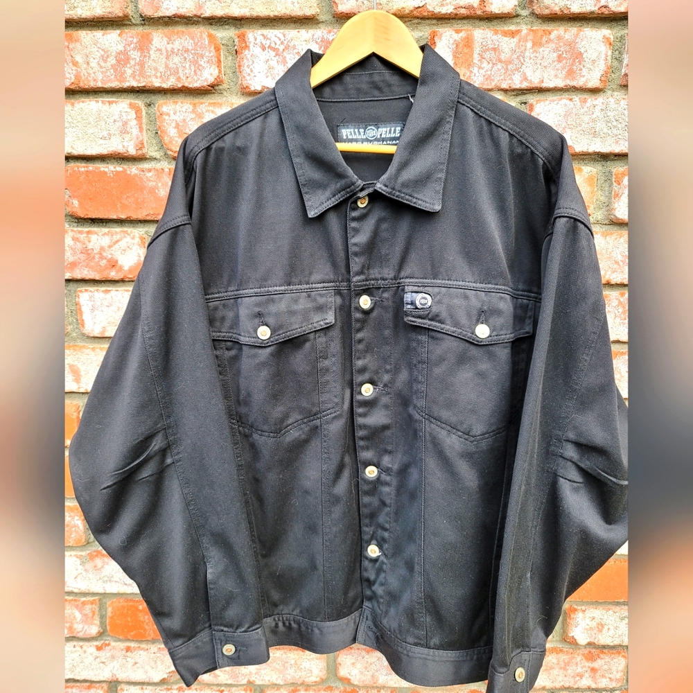 Pelle Pelle Black Soft Denim Jacket XL
